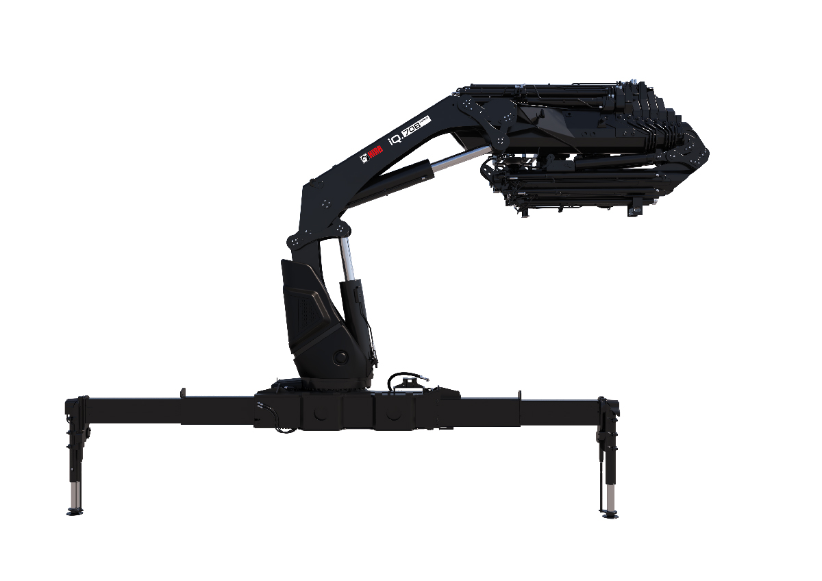 New HIAB iQ.708 HIPRO Loader Crane: Same V12-Power Boom Profile for a 60-70tm Range